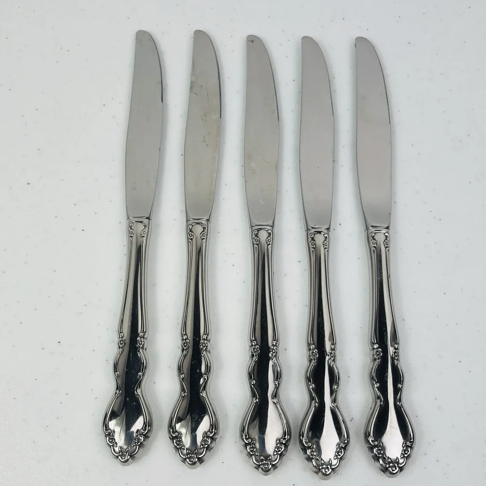 Oneida Dover Dinner Knives Hollow Set‎ of 5 Stainless 9